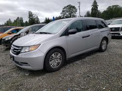 Salvage cars for sale from Copart Graham, WA: 2014 Honda Odyssey LX