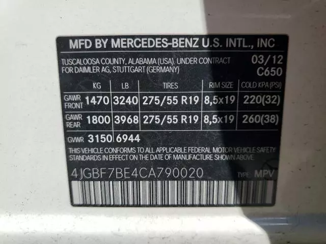 2012 Mercedes-Benz GL 450 4matic