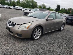Salvage cars for sale at Portland, OR auction: 2008 Nissan Maxima SE