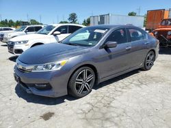 Salvage cars for sale at Cahokia Heights, IL auction: 2016 Honda Accord Sport