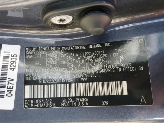 2008 Toyota Sienna XLE