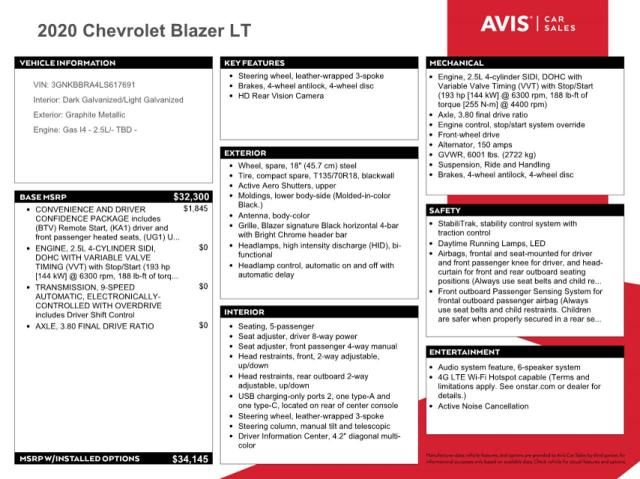 2020 Chevrolet Blazer 1LT