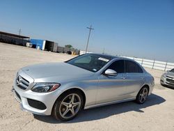 Salvage cars for sale at Andrews, TX auction: 2016 Mercedes-Benz C300