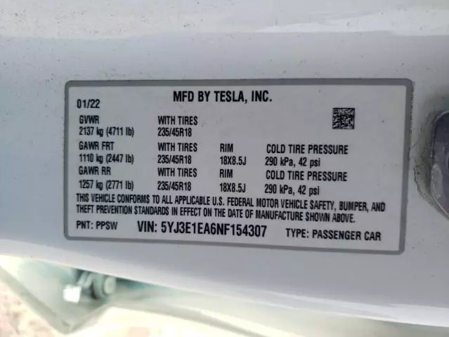 2022 Tesla Model 3