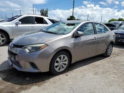 Vehiculos salvage en venta de Copart Miami, FL: 2015 Toyota Corolla L