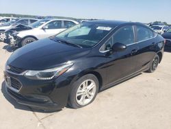 Salvage cars for sale from Copart Grand Prairie, TX: 2017 Chevrolet Cruze LT