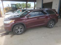 Salvage cars for sale from Copart Billings, MT: 2016 Toyota Highlander XLE