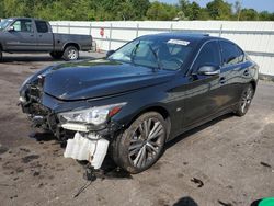 Salvage cars for sale from Copart Assonet, MA: 2018 Infiniti Q50 Luxe