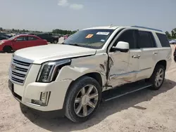 Salvage cars for sale at Houston, TX auction: 2015 Cadillac Escalade Platinum