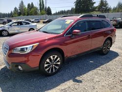 Salvage cars for sale at Graham, WA auction: 2015 Subaru Outback 2.5I Limited