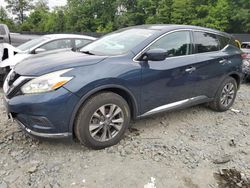 Salvage cars for sale at Waldorf, MD auction: 2016 Nissan Murano S