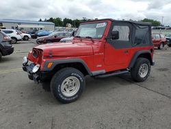 Salvage cars for sale at Pennsburg, PA auction: 1999 Jeep Wrangler / TJ SE