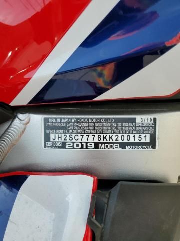 2019 Honda CBR1000 S