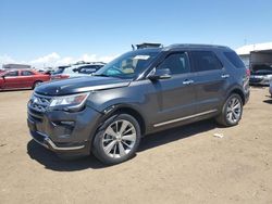 Salvage cars for sale at Brighton, CO auction: 2018 Ford Explorer Limited