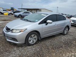 Salvage cars for sale at Temple, TX auction: 2015 Honda Civic LX