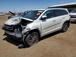 Salvage cars for sale at Brighton, CO auction: 2017 Toyota Highlander SE