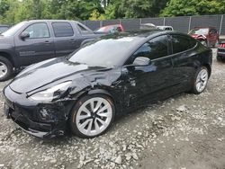 Salvage cars for sale at Waldorf, MD auction: 2022 Tesla Model 3