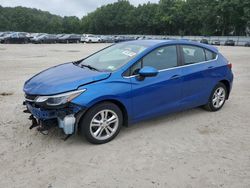 Salvage cars for sale at North Billerica, MA auction: 2018 Chevrolet Cruze LT