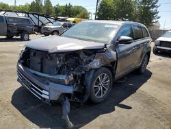 Salvage cars for sale at Denver, CO auction: 2019 Toyota Highlander SE