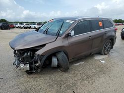 Salvage cars for sale at San Antonio, TX auction: 2019 Toyota Highlander SE