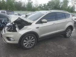 Salvage cars for sale at Leroy, NY auction: 2018 Ford Escape Titanium