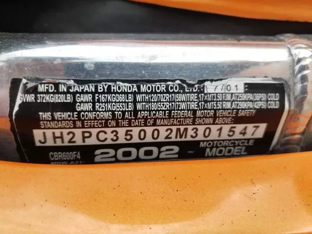 2002 Honda CBR600 F4