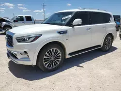 Salvage cars for sale from Copart Andrews, TX: 2019 Infiniti QX80 Luxe