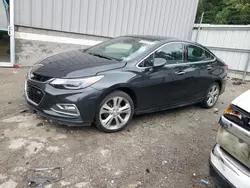 Salvage cars for sale at West Mifflin, PA auction: 2016 Chevrolet Cruze Premier