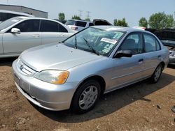 Salvage cars for sale at Elgin, IL auction: 2001 Honda Civic LX