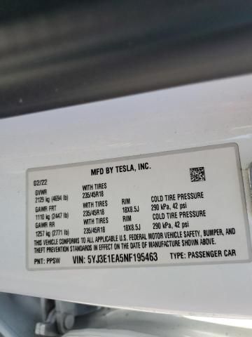 2022 Tesla Model 3