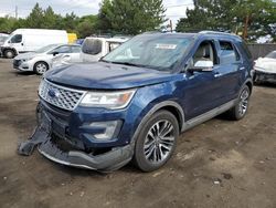 Salvage cars for sale at Denver, CO auction: 2016 Ford Explorer Platinum