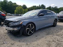 Salvage cars for sale at Mendon, MA auction: 2022 Honda Accord Sport