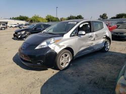 Salvage cars for sale at Sacramento, CA auction: 2012 Nissan Leaf SV