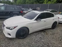 Salvage cars for sale at Waldorf, MD auction: 2019 Infiniti Q50 Luxe