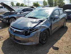 Salvage cars for sale at Elgin, IL auction: 2012 Honda Civic LX