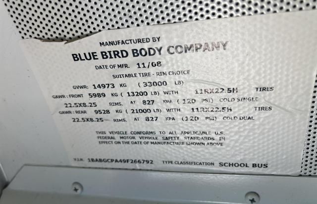 2009 Blue Bird School Bus / Transit Bus