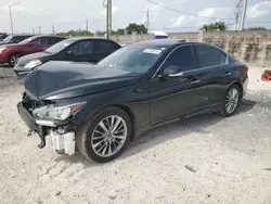 Salvage cars for sale at Homestead, FL auction: 2020 Infiniti Q50 Pure