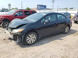 Salvage cars for sale at Chicago Heights, IL auction: 2012 Honda Civic LX