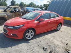 Salvage cars for sale at Wichita, KS auction: 2017 Chevrolet Cruze Premier