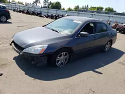 Salvage cars for sale at Woodburn, OR auction: 2007 Honda Accord EX