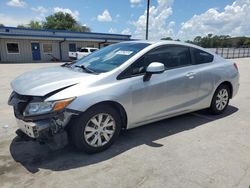 Salvage cars for sale from Copart Orlando, FL: 2012 Honda Civic LX