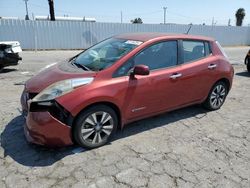 Salvage cars for sale at Van Nuys, CA auction: 2015 Nissan Leaf S