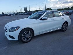 Salvage cars for sale at Miami, FL auction: 2016 Mercedes-Benz C 300 4matic