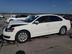 Salvage cars for sale at Grand Prairie, TX auction: 2014 Volkswagen Passat S