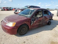 Honda salvage cars for sale: 2002 Honda Civic LX