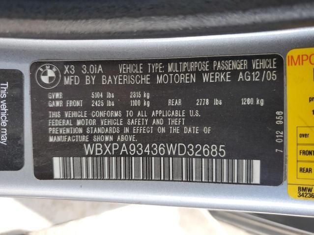 2006 BMW X3 3.0I