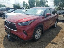 Toyota Highlander Hybrid le salvage cars for sale: 2021 Toyota Highlander Hybrid LE