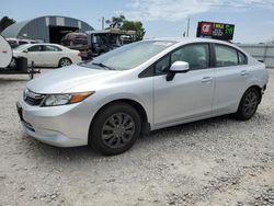 Salvage cars for sale at Wichita, KS auction: 2012 Honda Civic LX