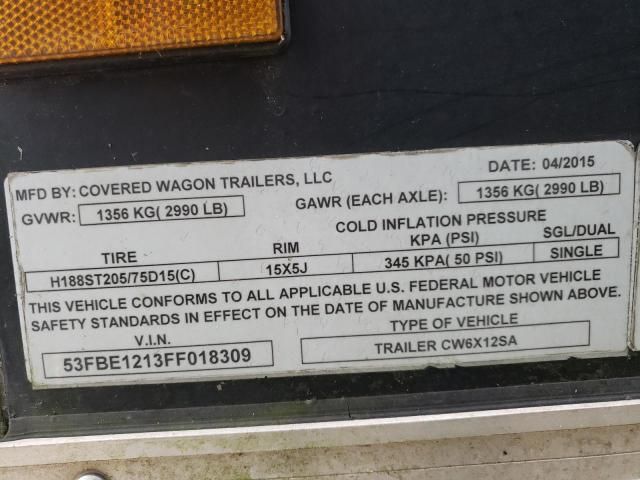 2015 Covered Wagon Wagon Trailer