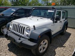 Salvage cars for sale from Copart Pekin, IL: 2015 Jeep Wrangler Unlimited Sport